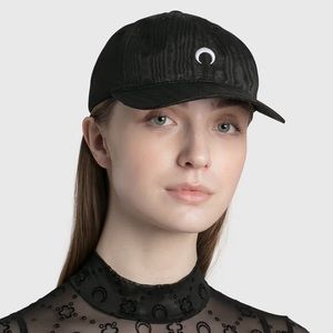 Marine Serre Embroiled Moire Cap with Metallic Reflection